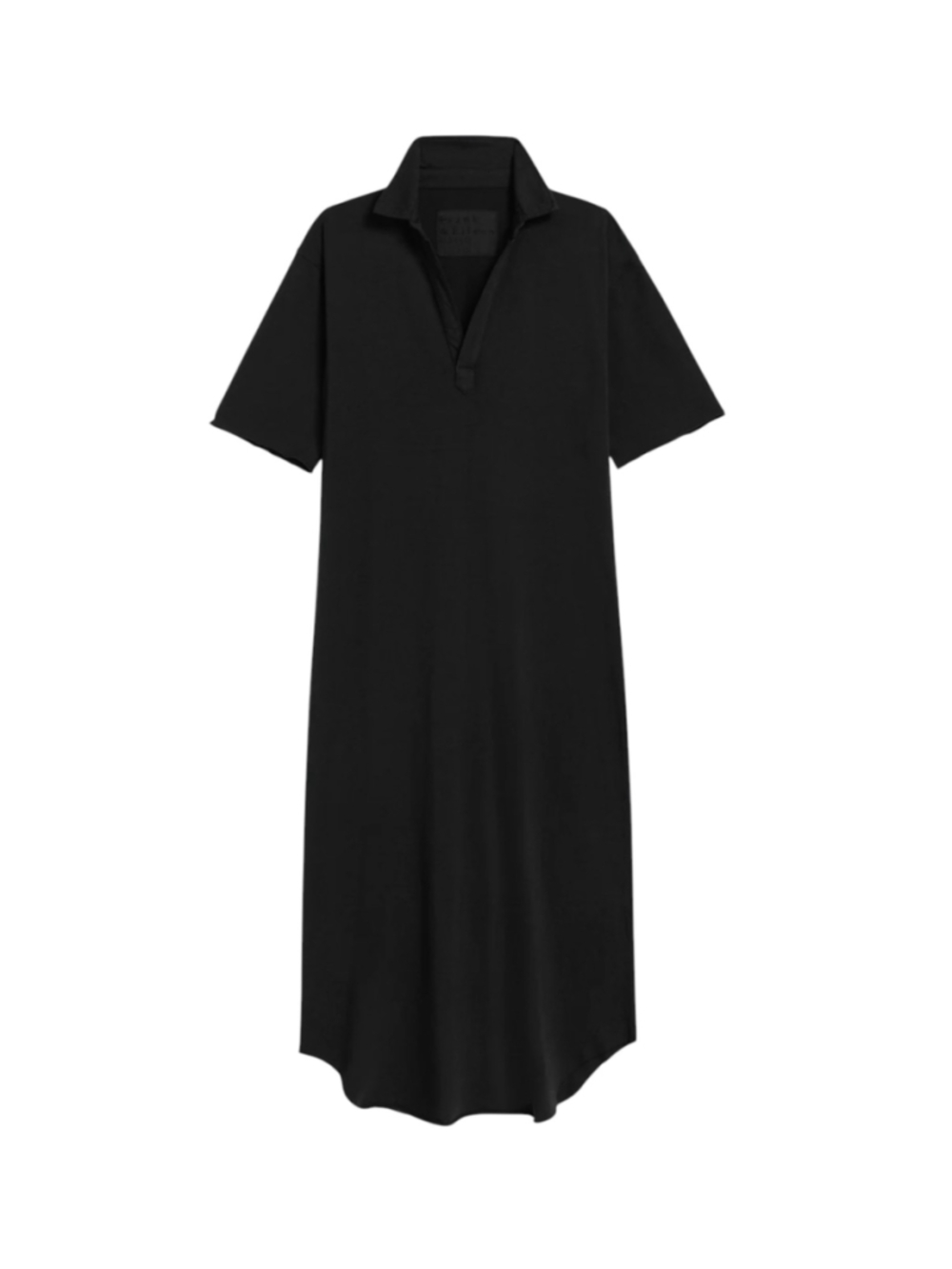 Frank & Eileen EMMA Popover Henley Maxi Dress Black Sz Medium $218